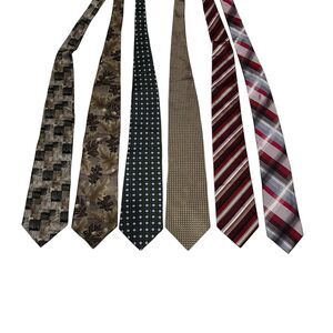 Van Heusen Mixed Lot of 6 Mens Neck Ties Silk Classic Work Event Multicolor 71